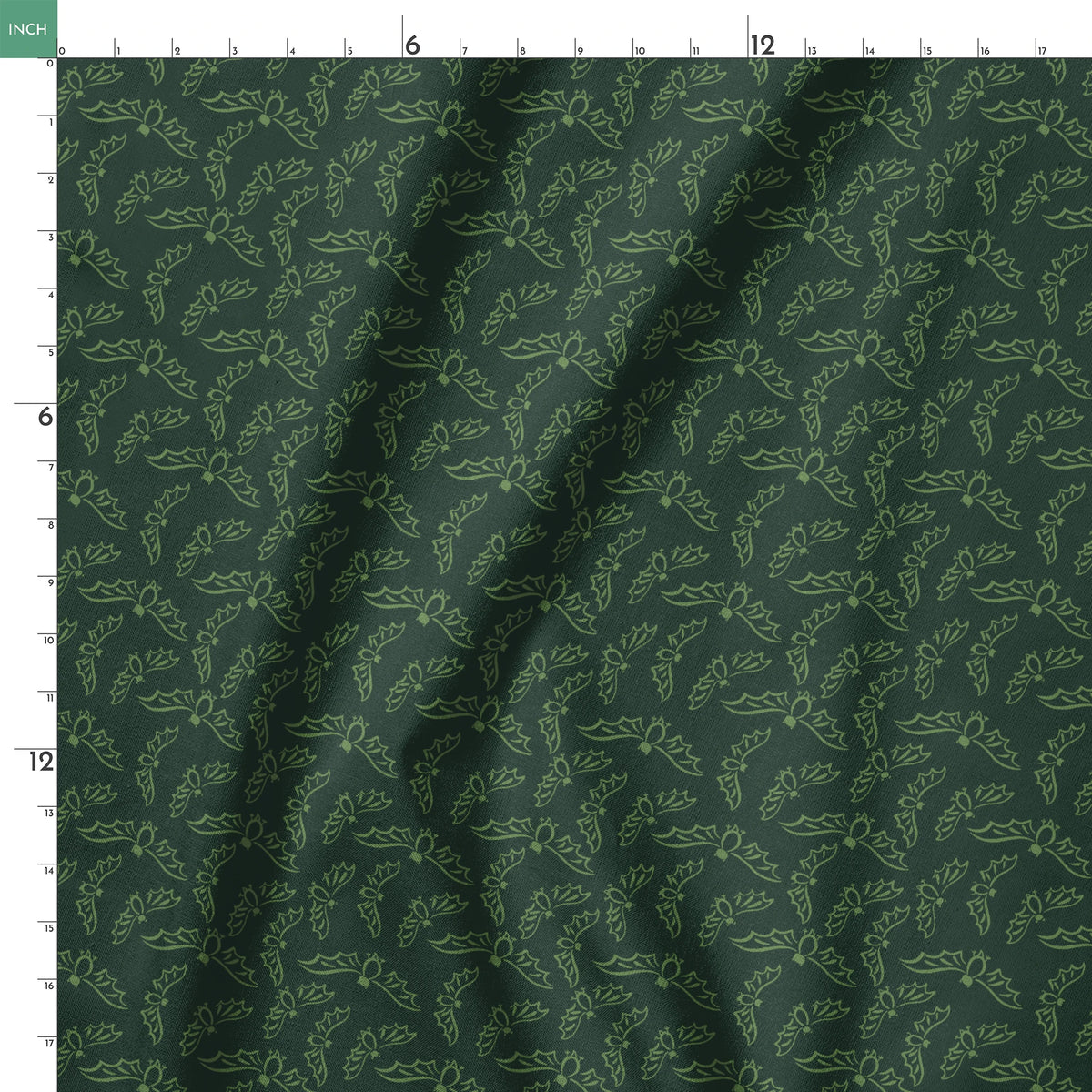 Flying Bats on Midnight Moss Fabric