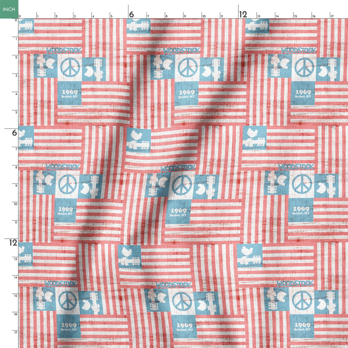 Woodstock Americana Flags Fabric