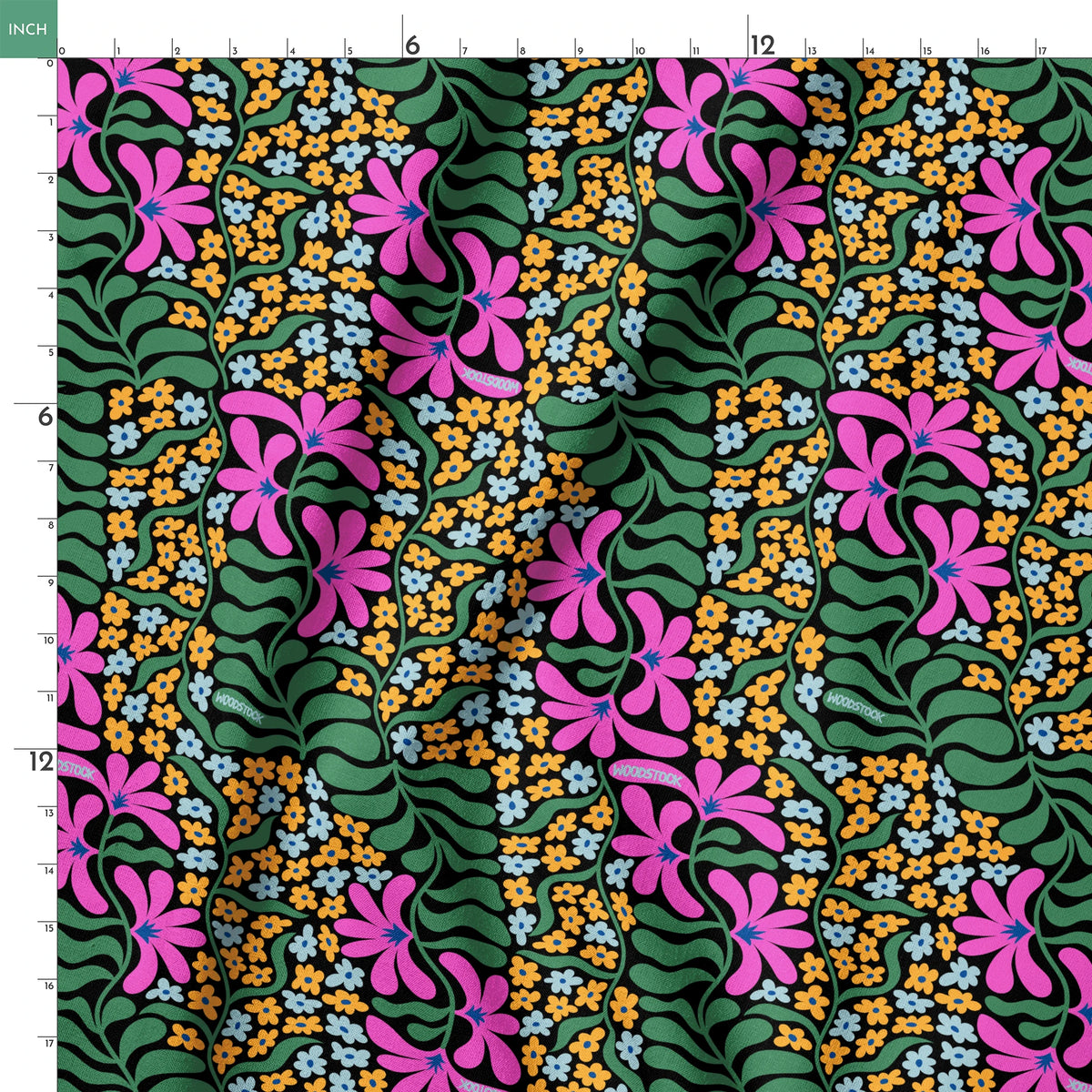 Woodstock Florals in Muted Pink & Green Fabric