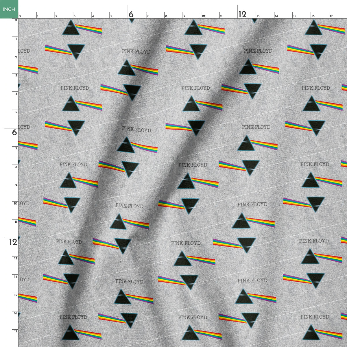 Pink Floyd Dark Side of the Moon Prisms Fabric