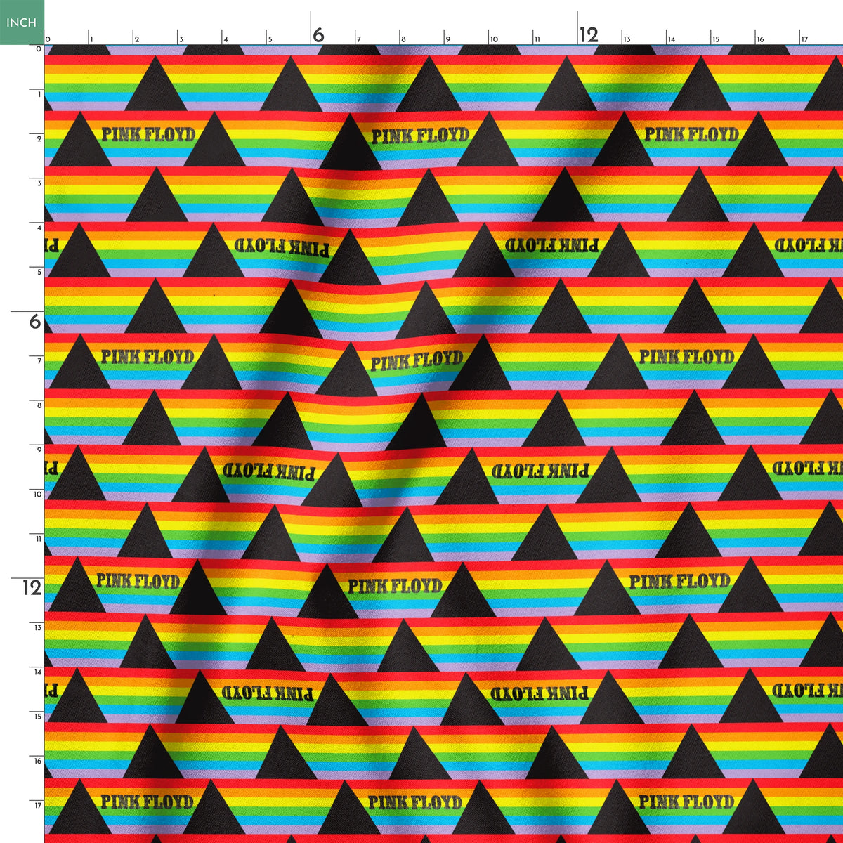 Pink Floyd Dark Side Rainbows Fabric