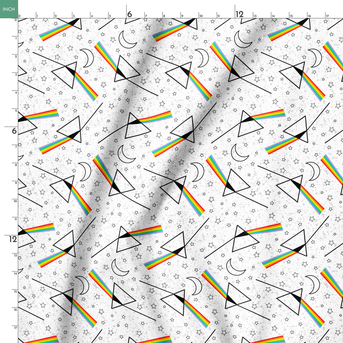 Pink Floyd Dark Side on White Fabric