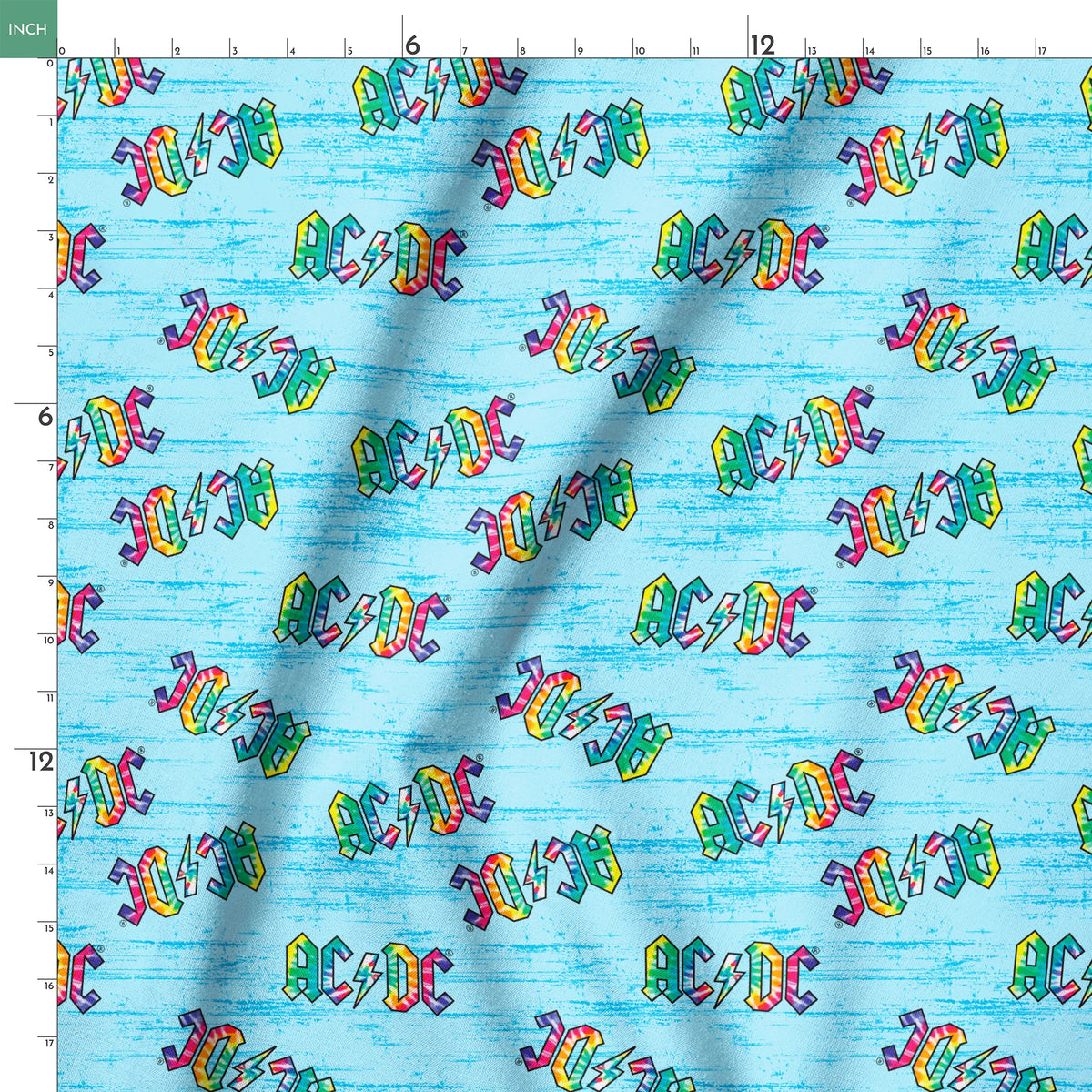 AC/DC Tie-dye Logo Fabric