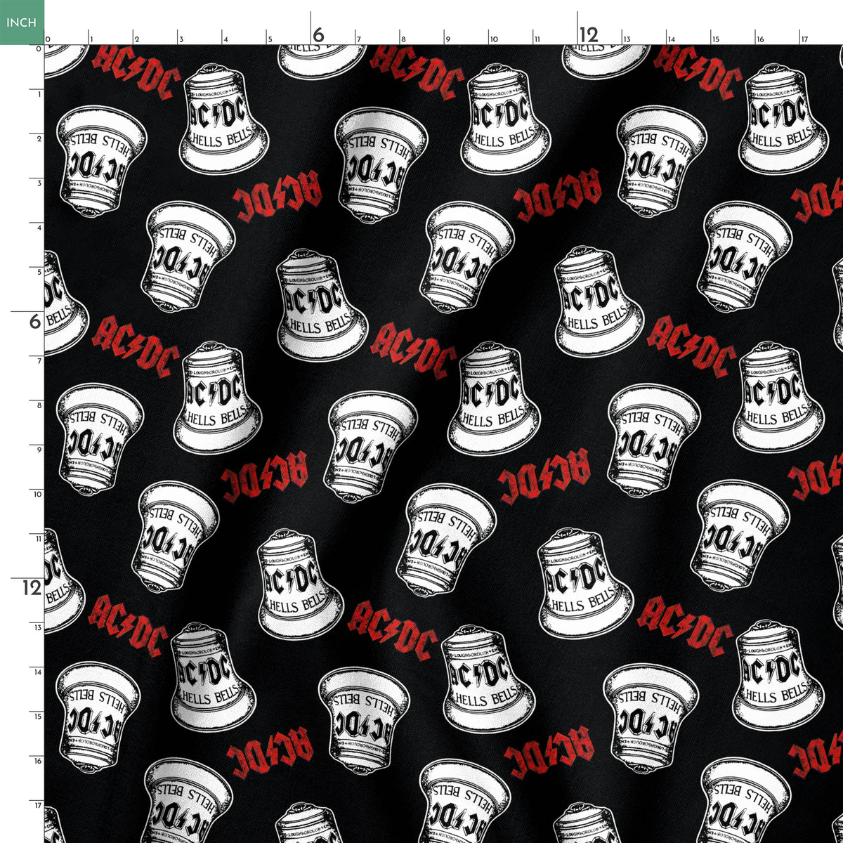 AC/DC Hells Bells Toss Fabric