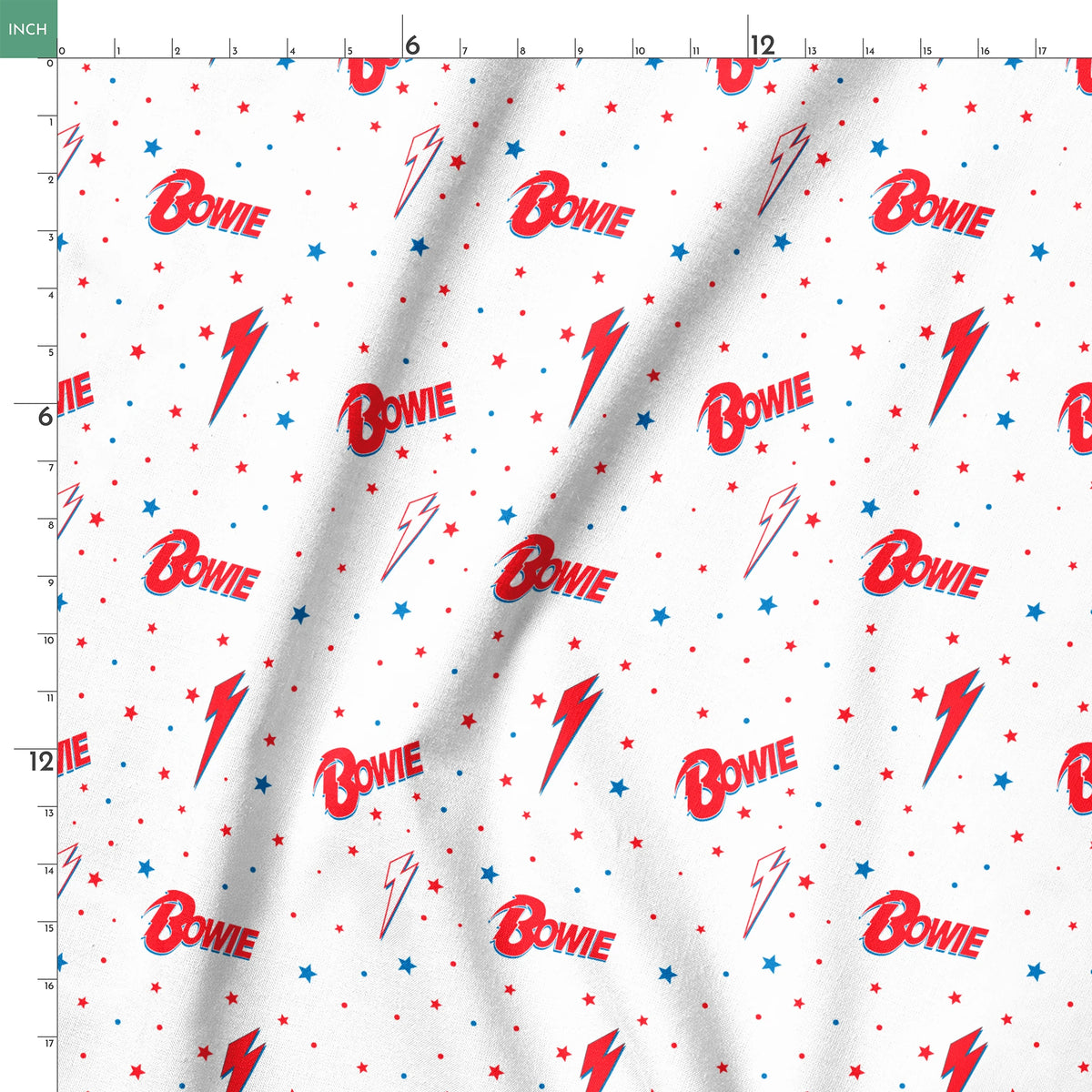 David Bowie Aladdin Sane Stars Fabric