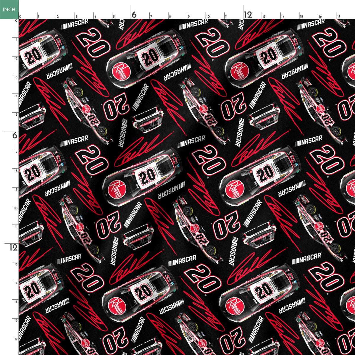 NASCAR® Christopher Bell Toss on Black Fabric