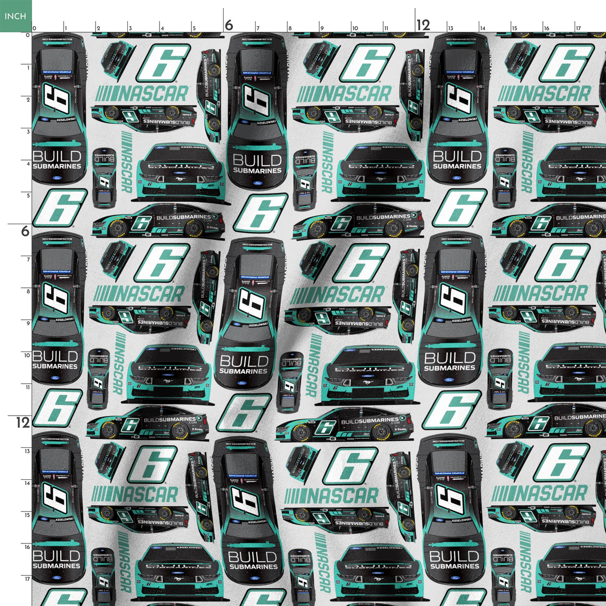 NASCAR® Brad Keselowski Toss on Grey Fabric