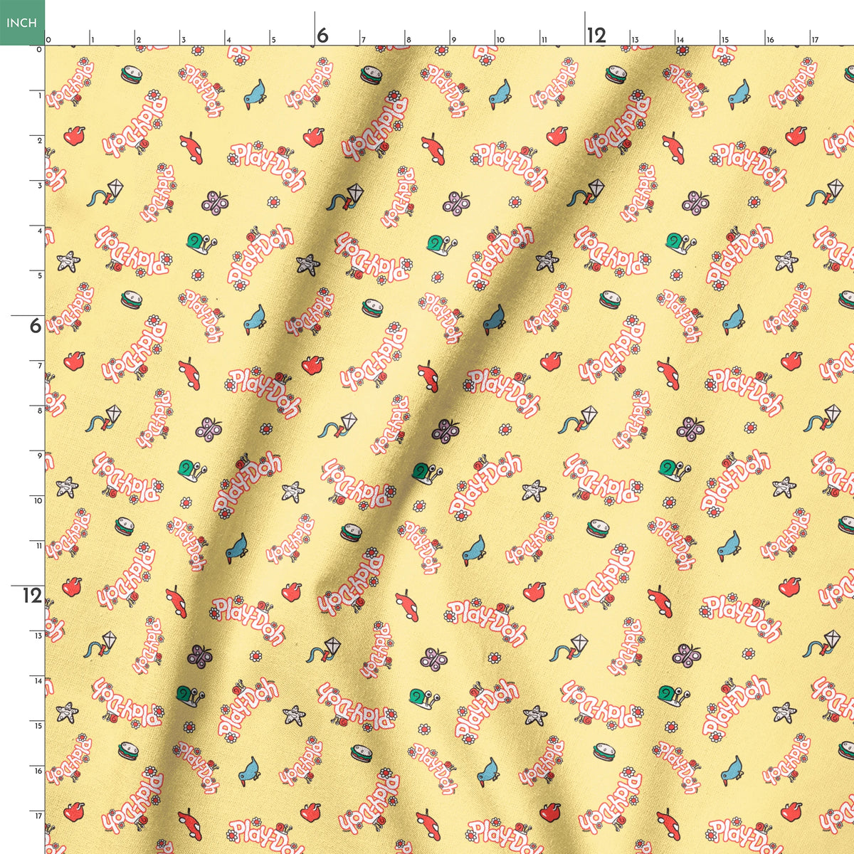 Hasbro Play-Doh Retro Daisy Logo Fabric