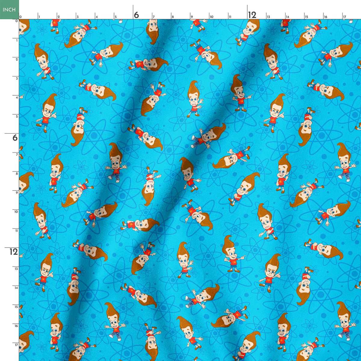 Paramount Jimmy Neutron Atomic Boy Genius on Blue Fabric