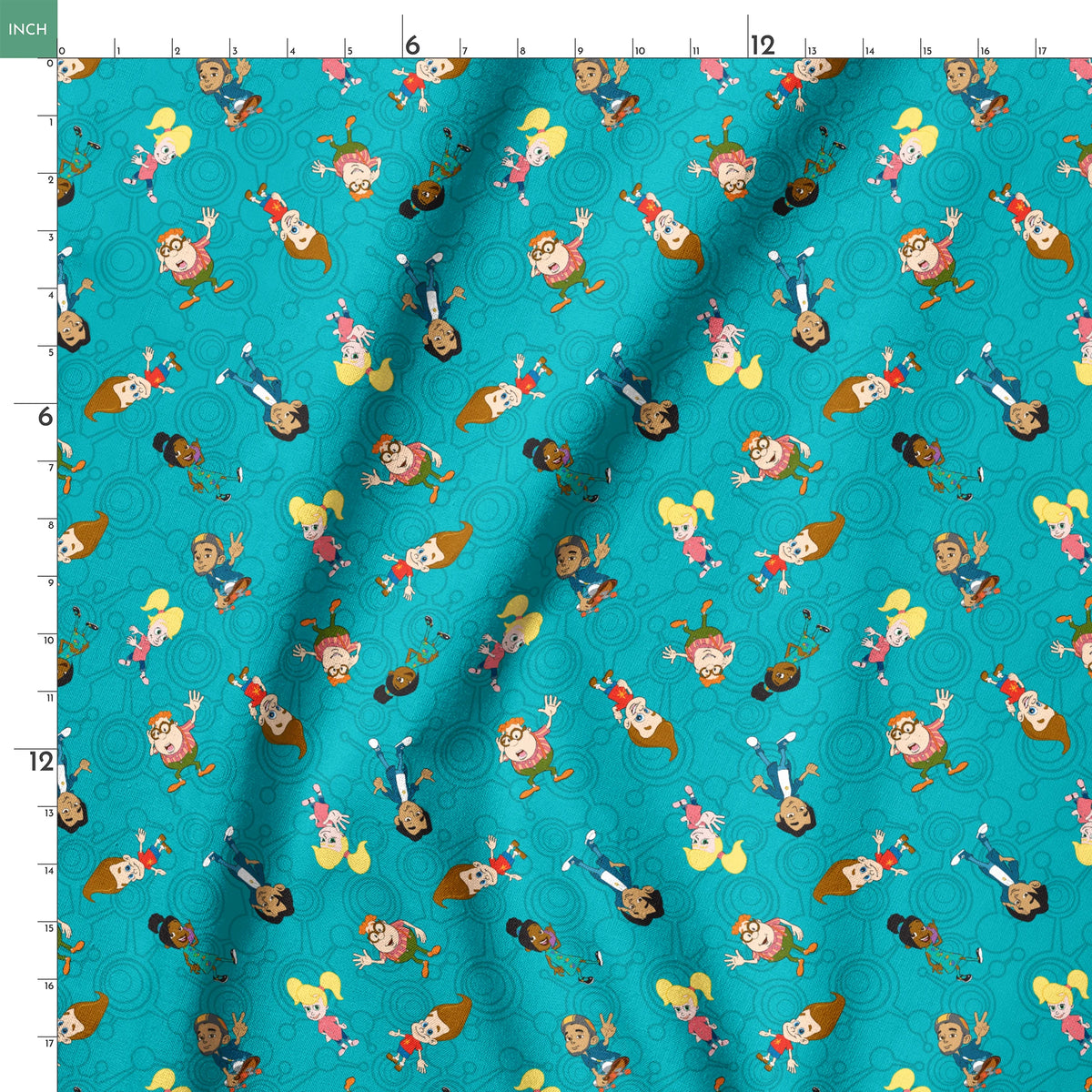 Paramount Jimmy Neutron Friendship Toss on Teal Fabric
