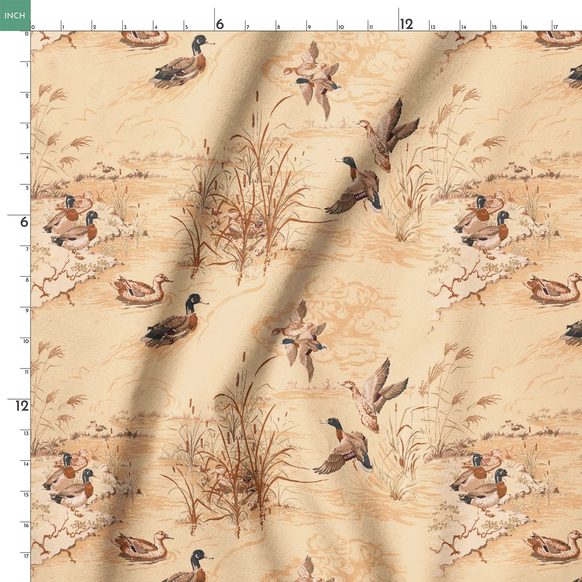 Mallard on Spice Fabric