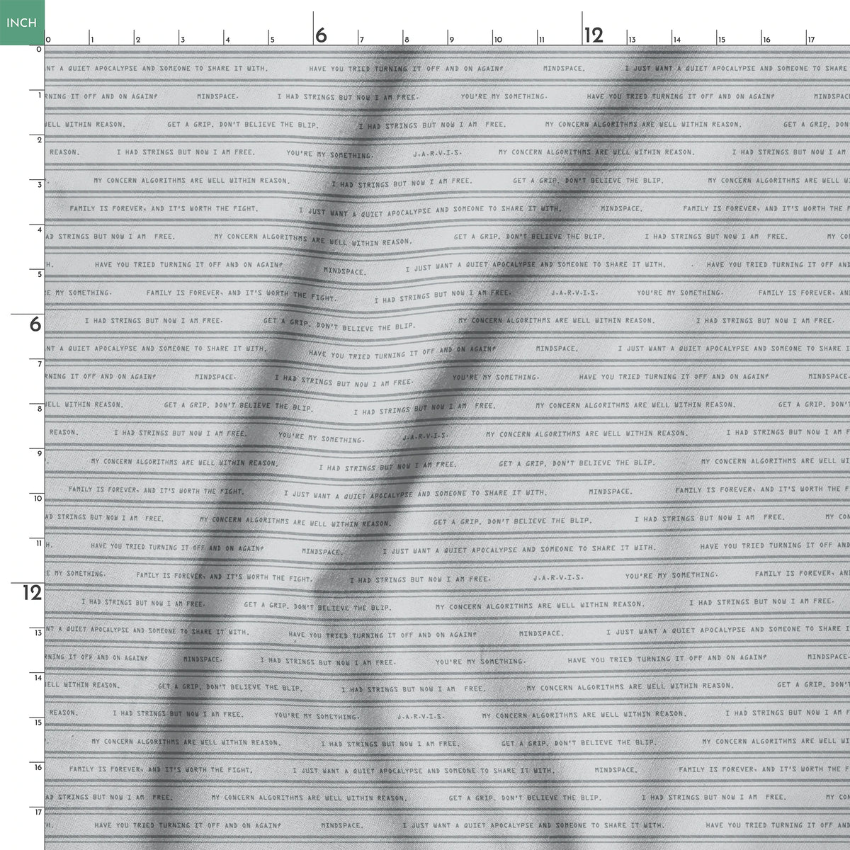 Marvel VisionQuest Iconic Quotes on Horizontal Lines Fabric