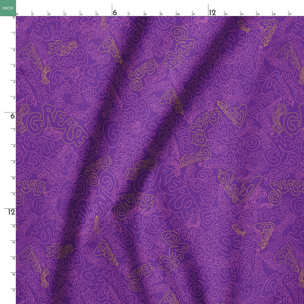 Paramount Grease Title Toss on Purple Fabric