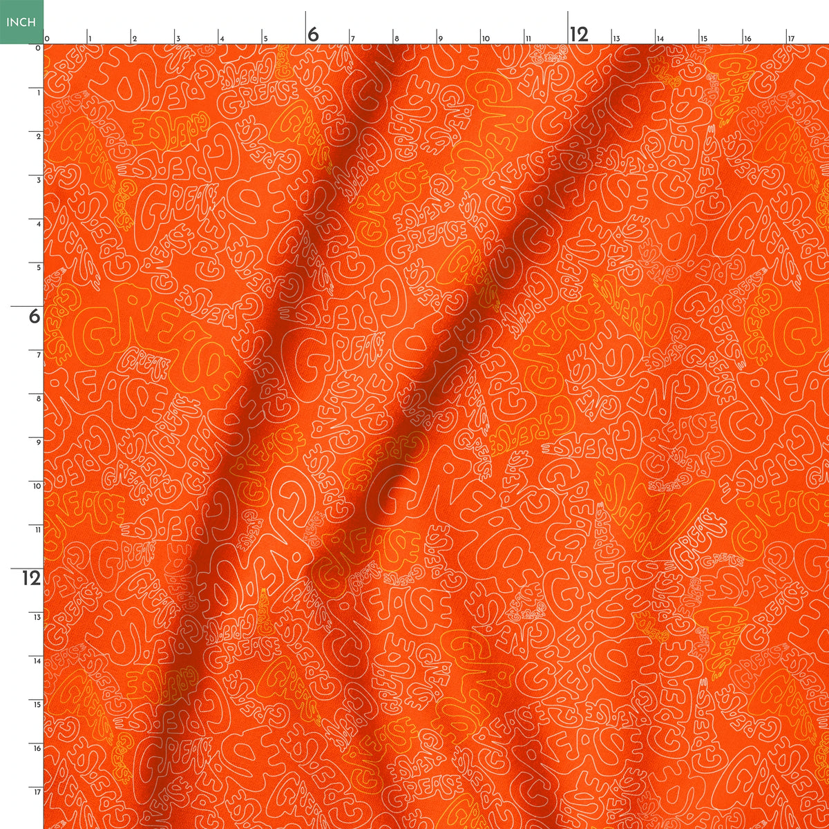 Paramount Grease Title Toss on Orange Fabric