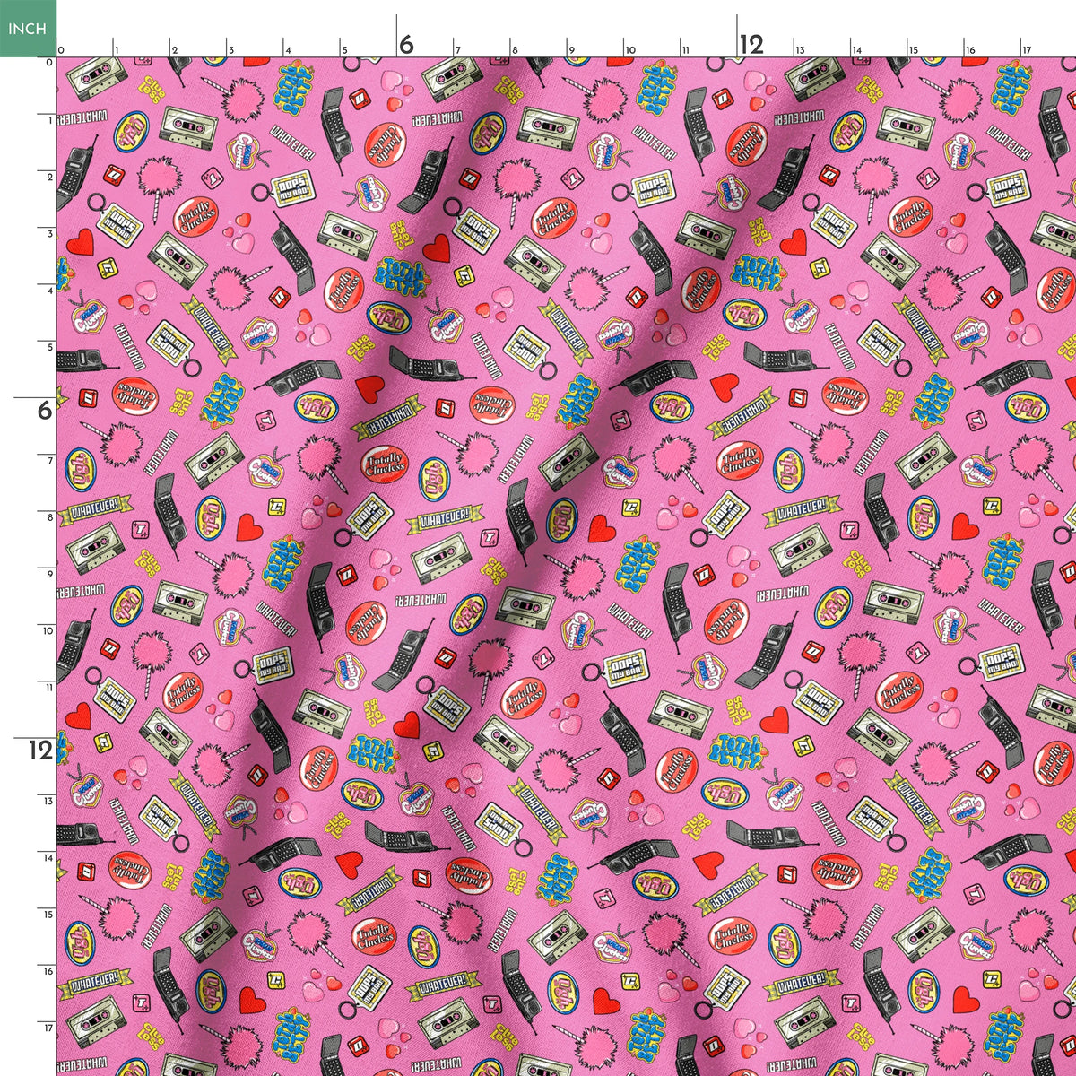 Paramount Clueless Nostalgic Toss on Pink Fabric