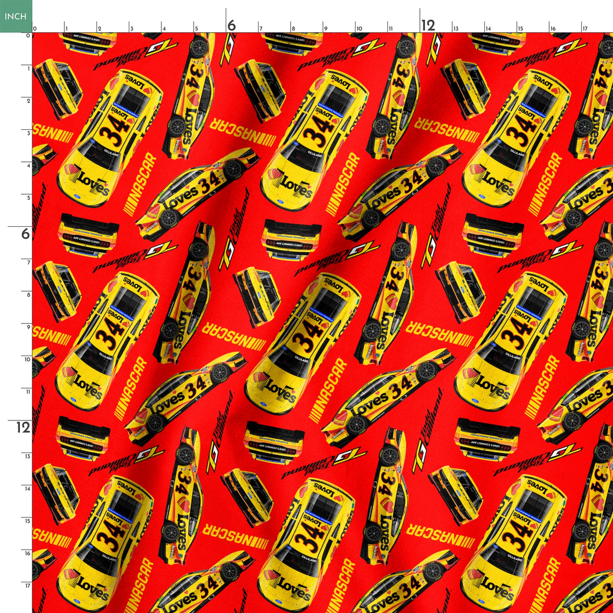 NASCAR® Tood Gilliand Toss on Red Fabric