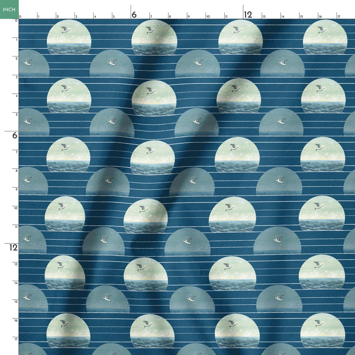 Danielle Murray Seagull Coastal Stripes Fabric