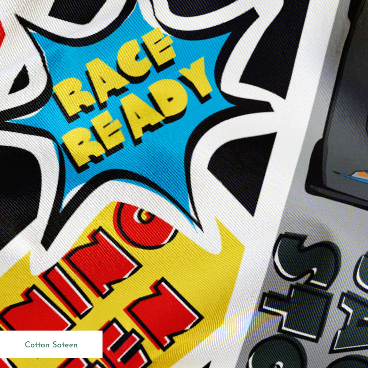 Colorful Cars movie stickers featuring Lightning McQueen, racing themes, and car motifs in vibrant colors. springs sateen texture