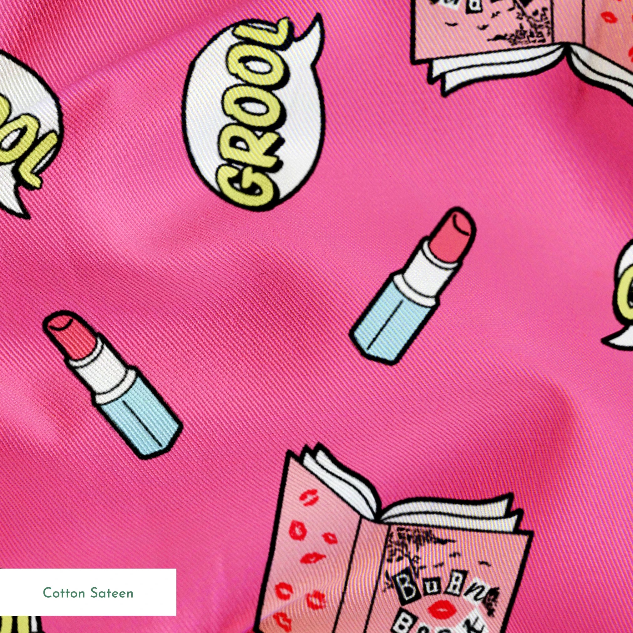 Paramount Mean Girls Grool Burn Book on Pink Fabric