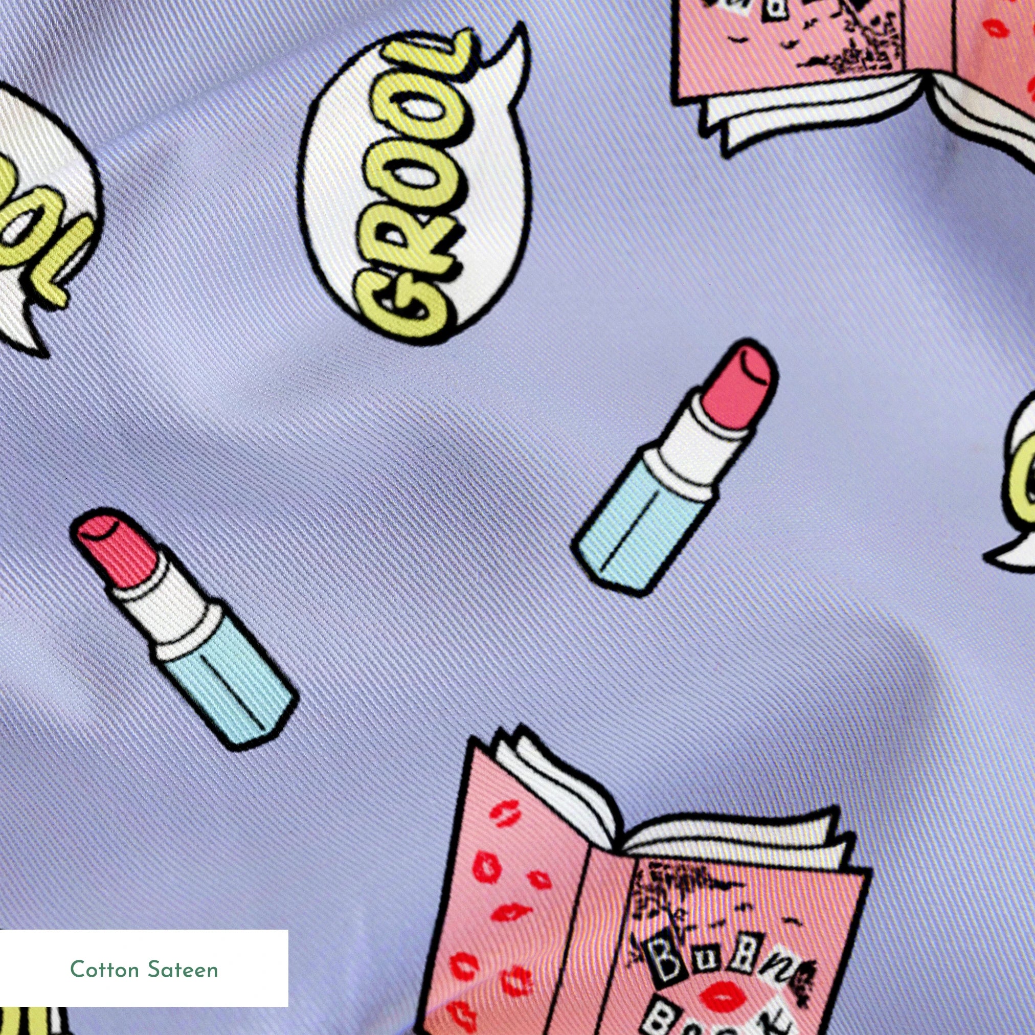 Paramount Mean Girls Grool Burn Book on Lavender Fabric