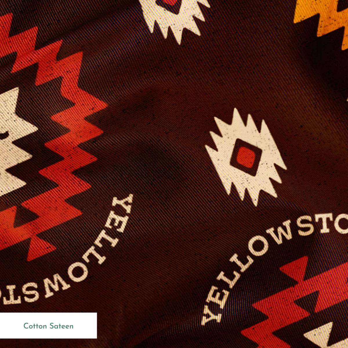 Paramount Yellowstone Tribal Medallions on Brown Fabric