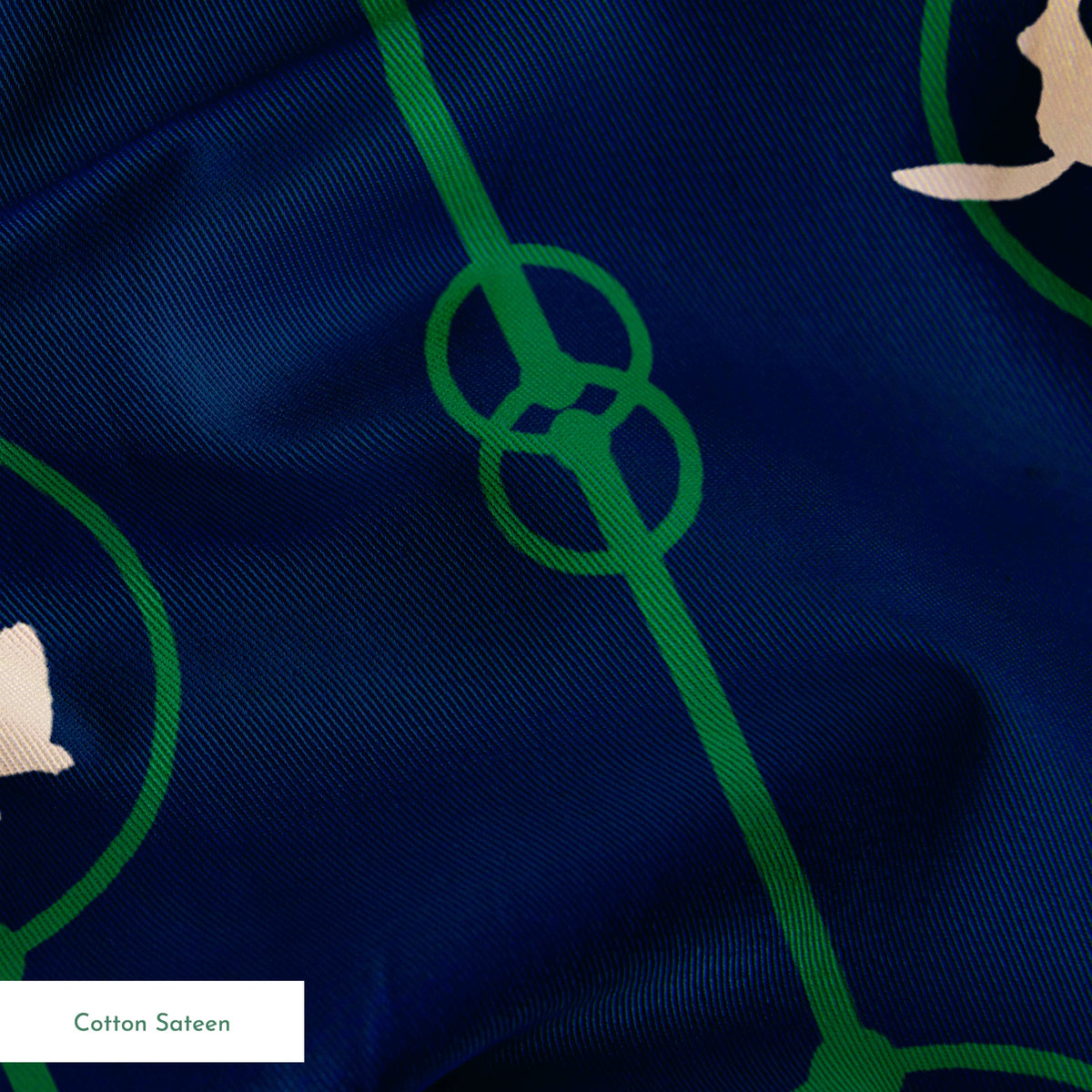 Brooks on Navy Fabric