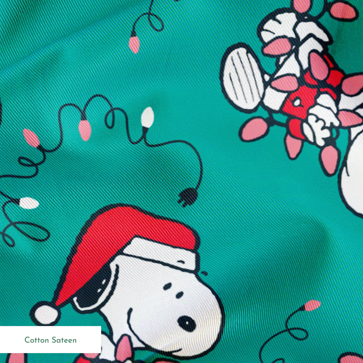Peanuts Snoopy Holiday Lights Hug Fabric