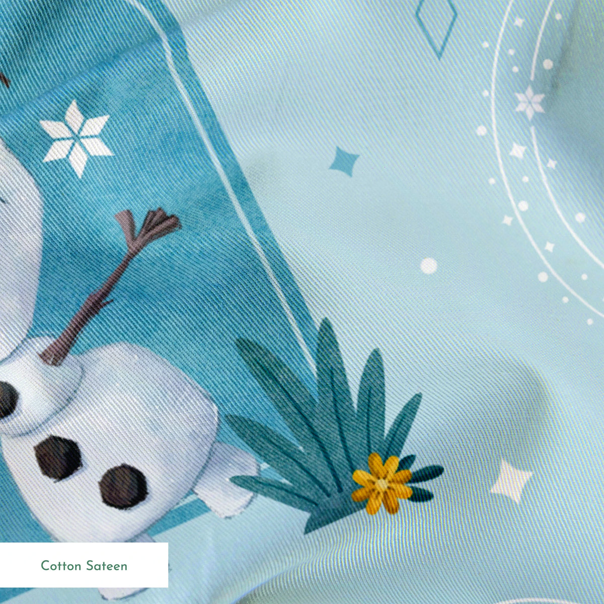 Disney Frozen Falling Snow on Blue Fabric