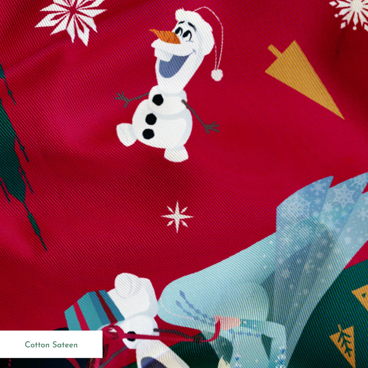 Disney Frozen Holiday Tidings on Red Fabric