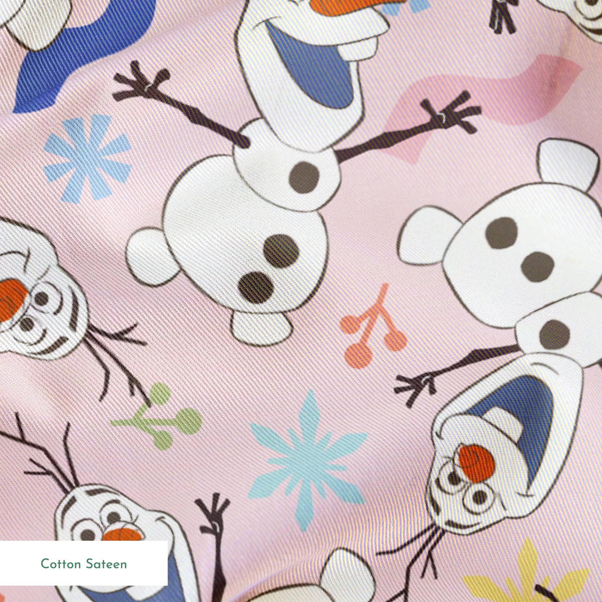 Disney Frozen Colorful Olaf Toss on Pink Fabric