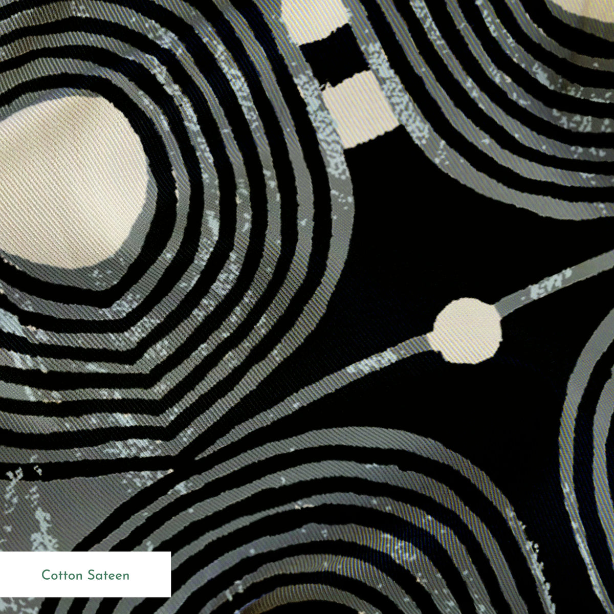 Spiraline on Black Days Fabric