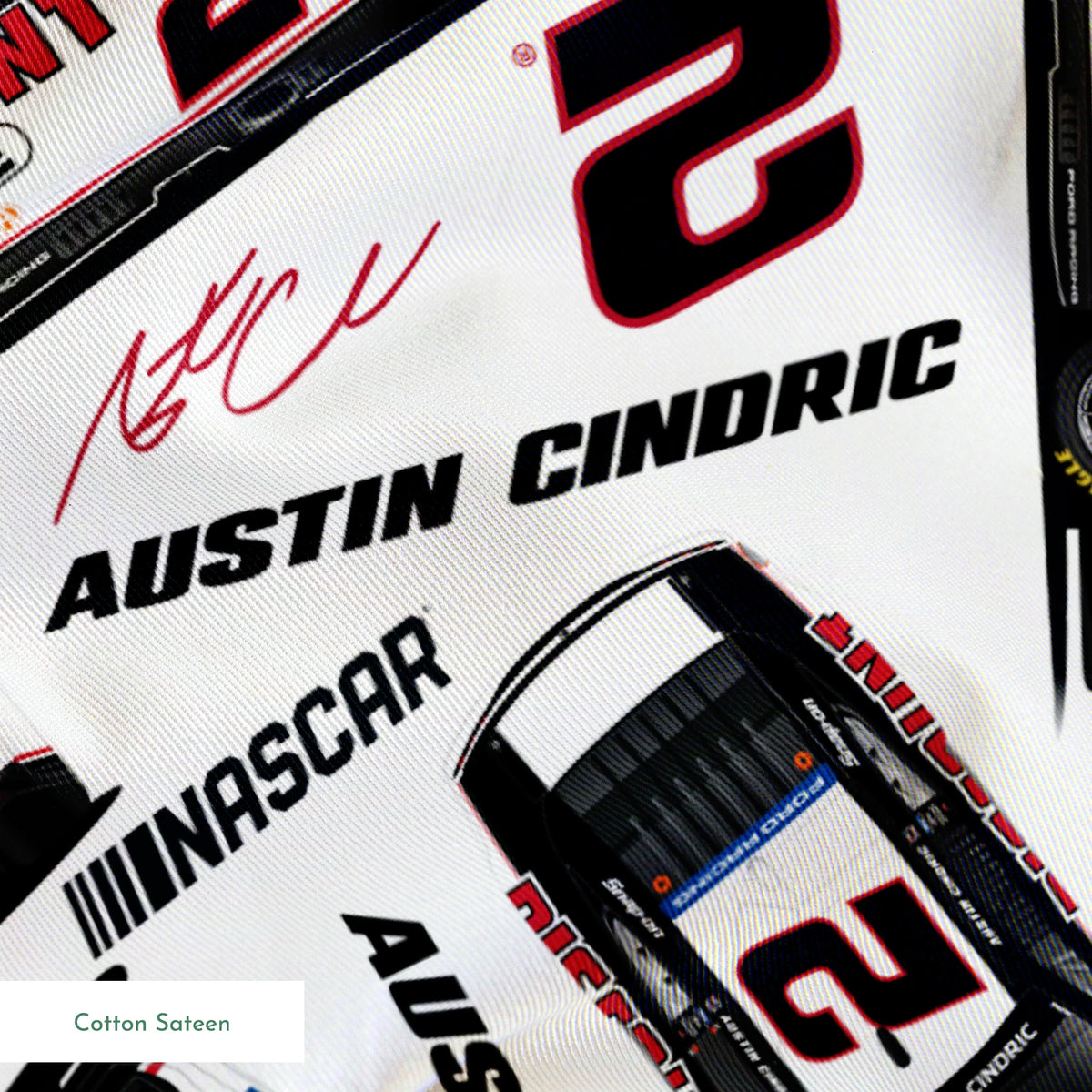NASCAR® Austin Cindric Toss on White Fabric