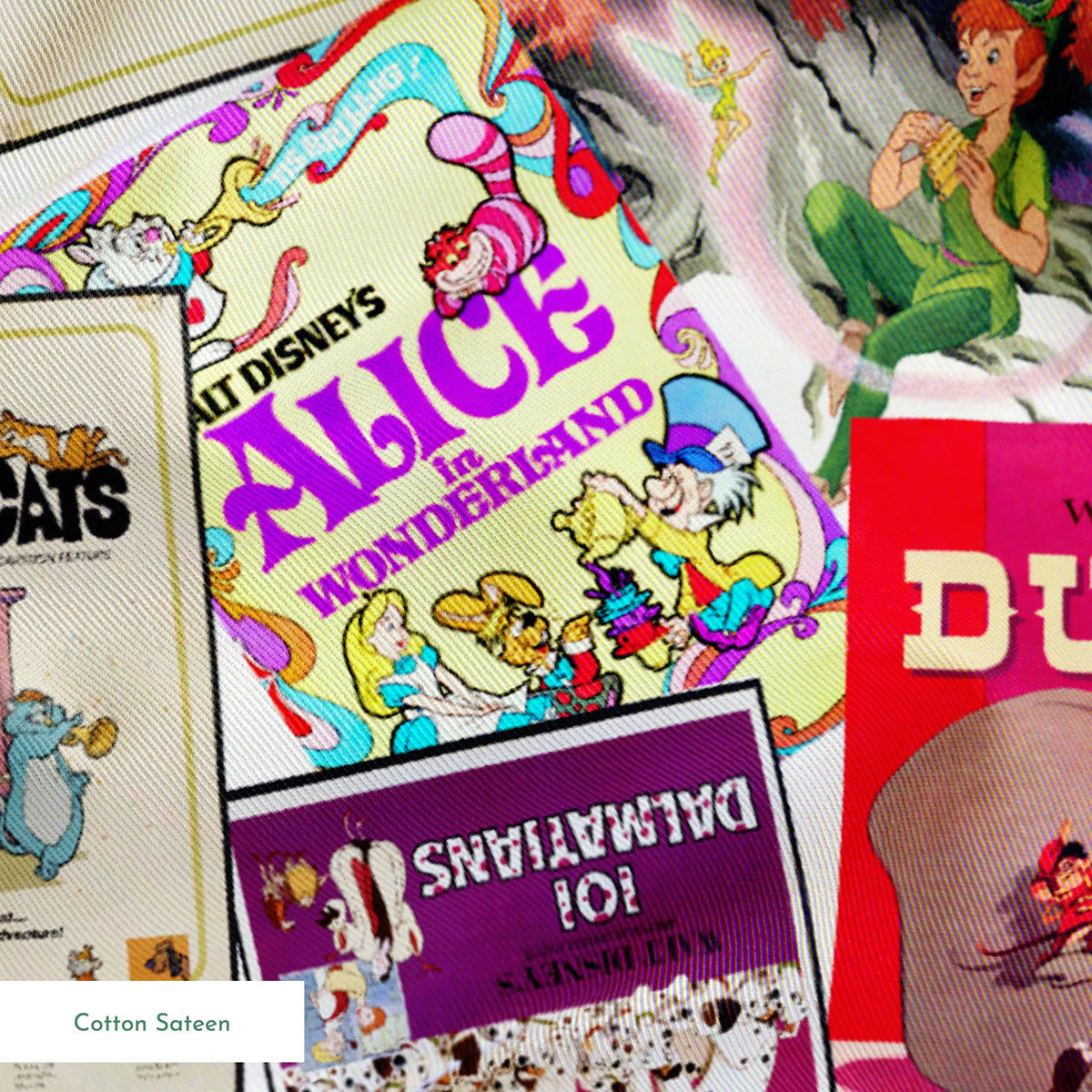 Disney Classics Pink Poster Collage Fabric