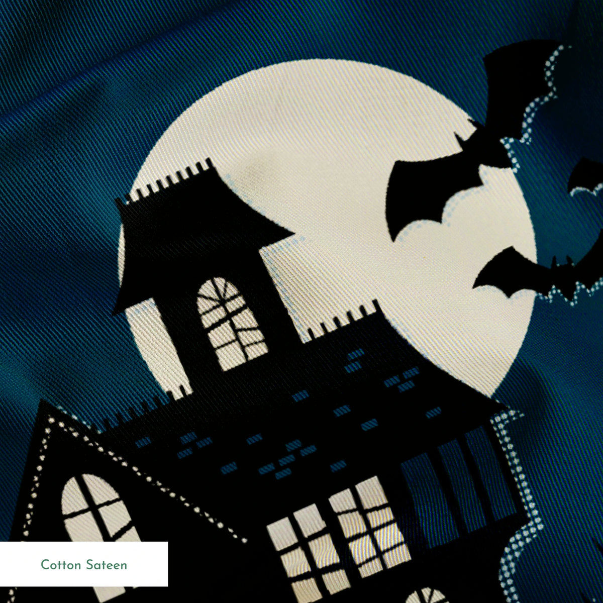 Haunted House on Haunted Night Fabric