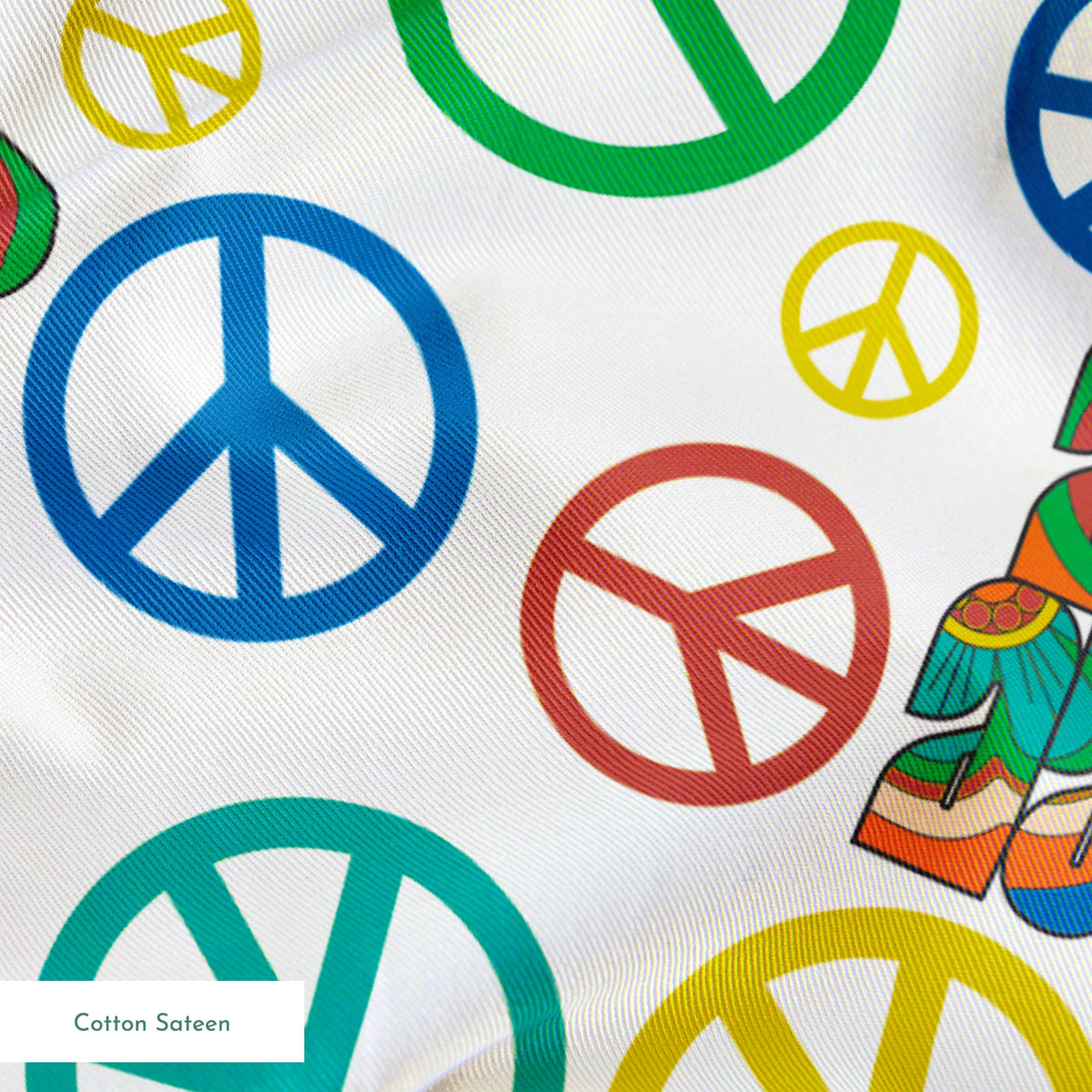 Woodstock Peace and Love Fabric