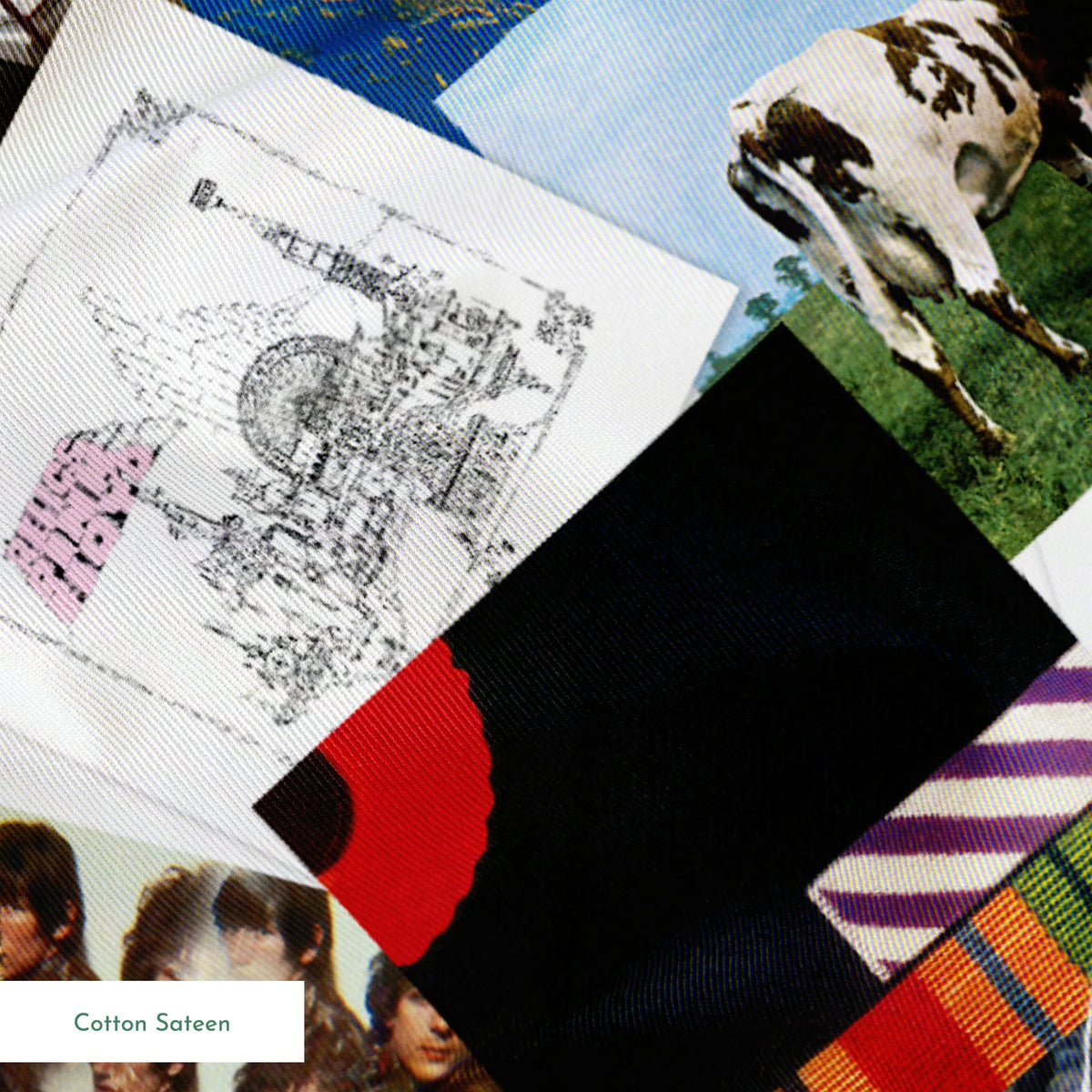 Pink Floyd Album Collage Fabric