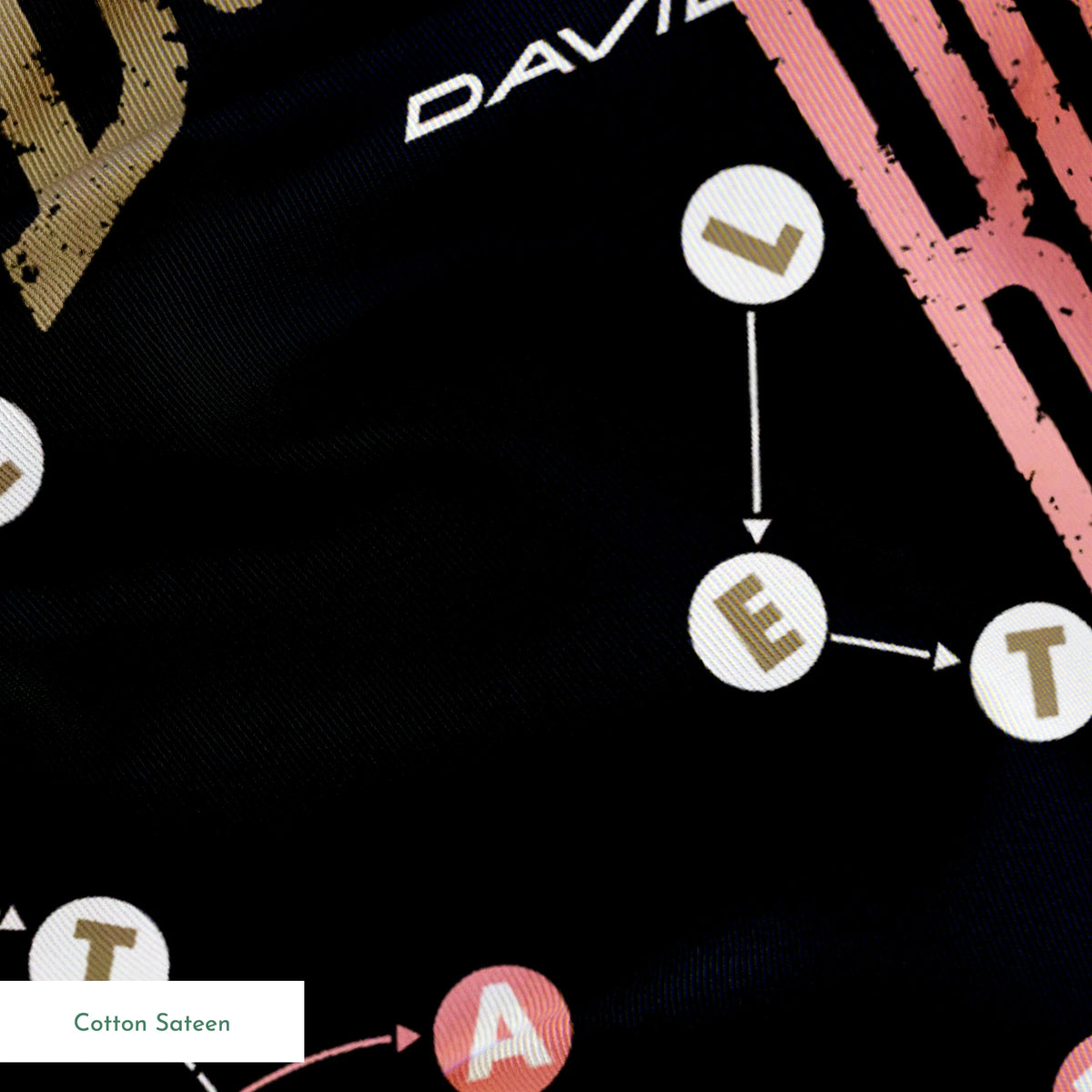 David Bowie Let's Dance on Black Fabric