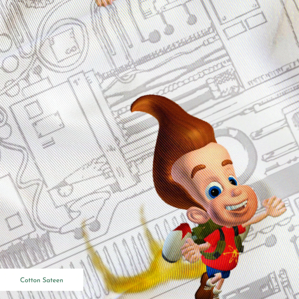 Paramount Jimmy Neutron Circuit Jet Pack on White Fabric
