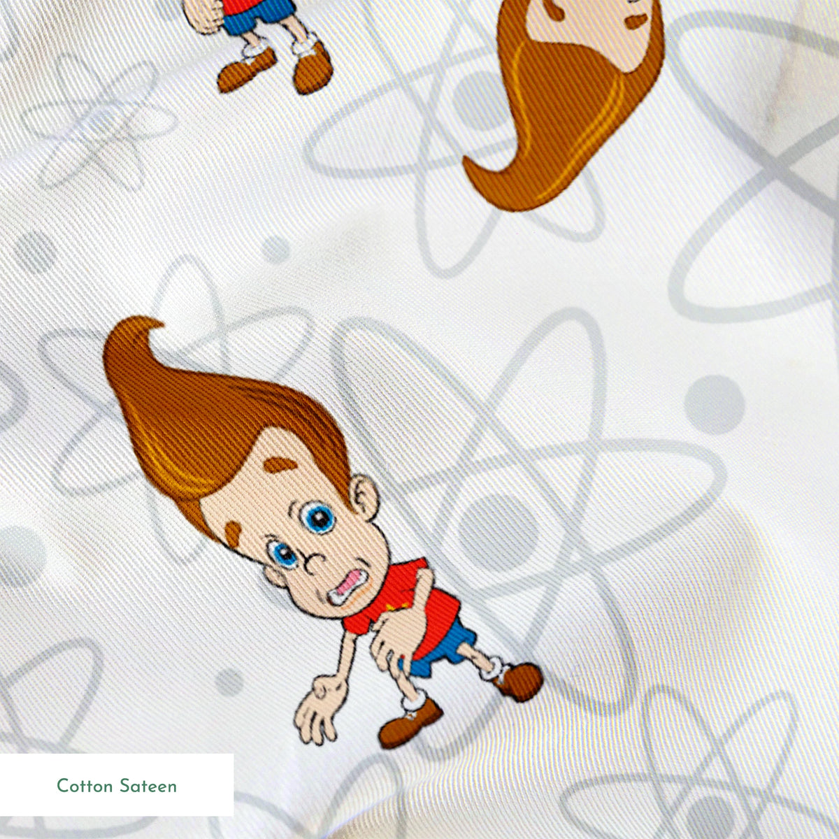 Paramount Jimmy Neutron Atomic Boy Genius on White Fabric