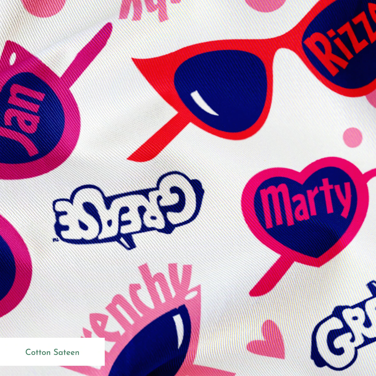 Paramount Grease Pink Ladies Shades on White Fabric