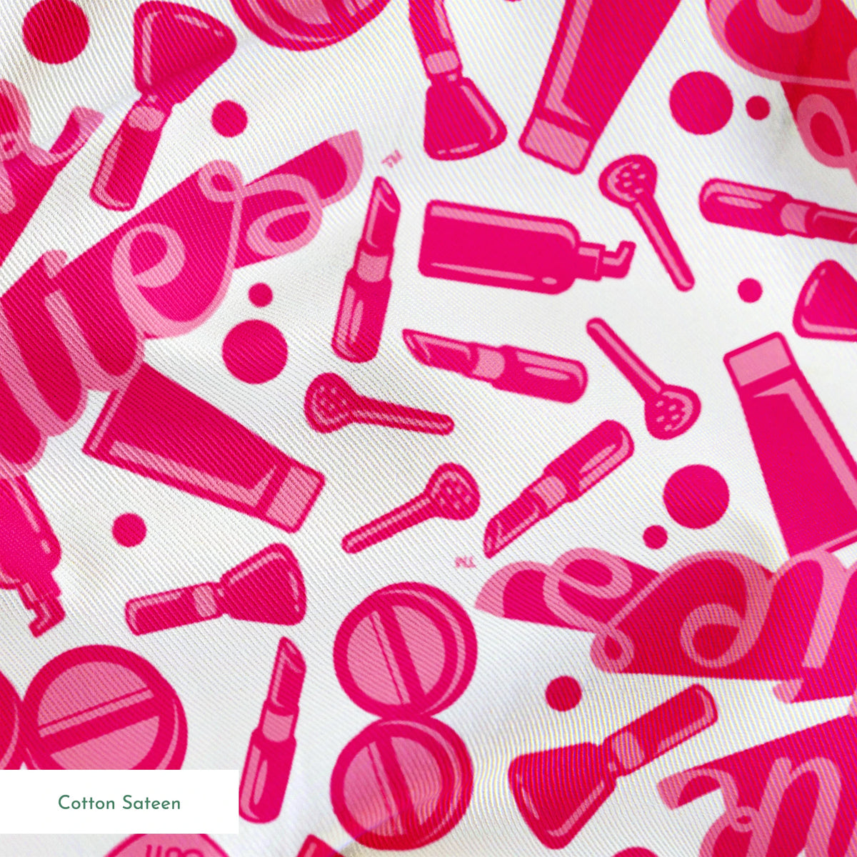 Paramount Grease Pink Ladies Makeup Toss on White Fabric