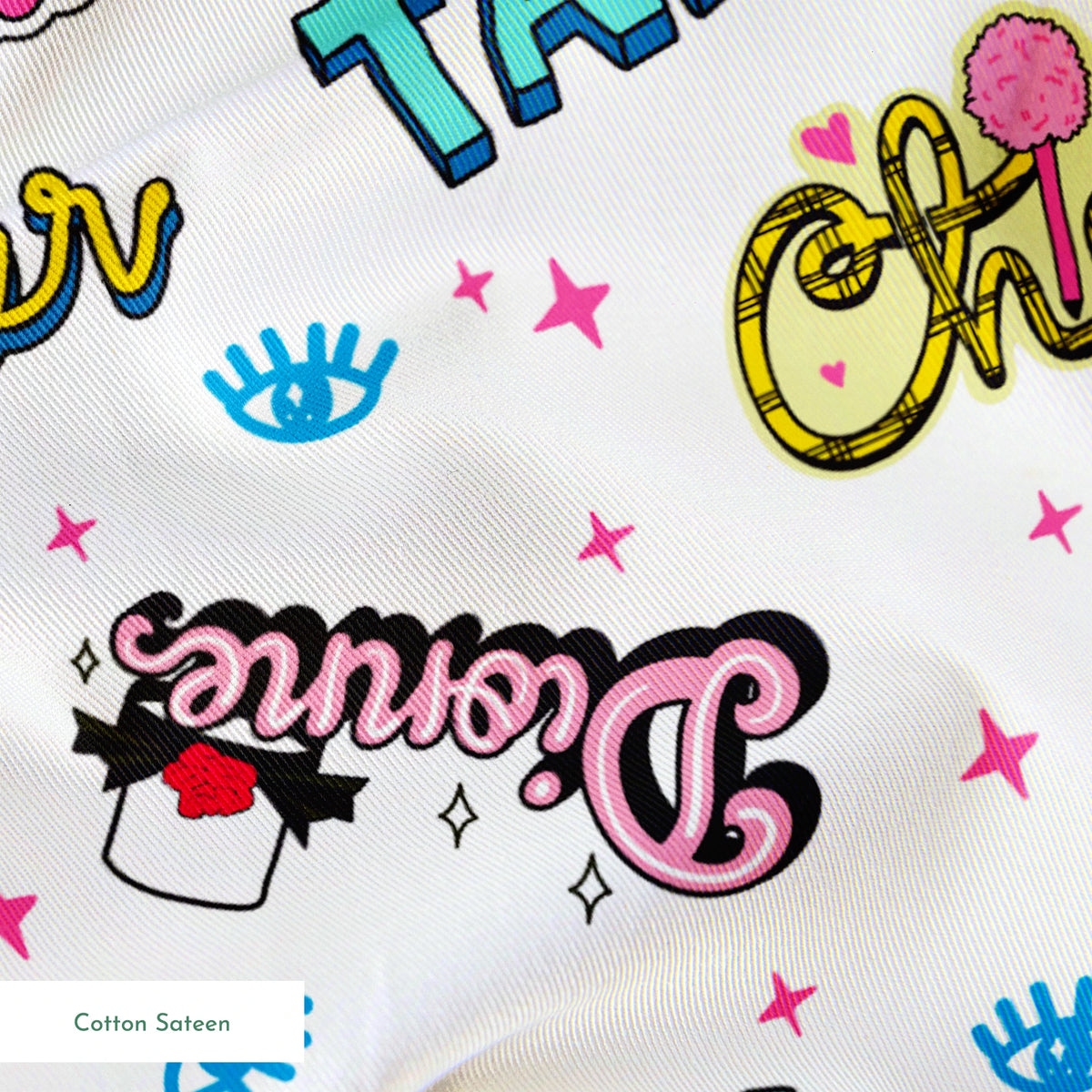 Paramount Clueless Character Names on White Fabric
