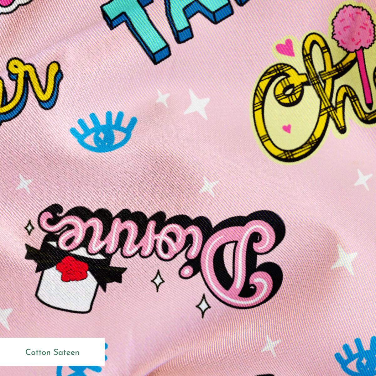 Paramount Clueless Character Names on Pink Fabric
