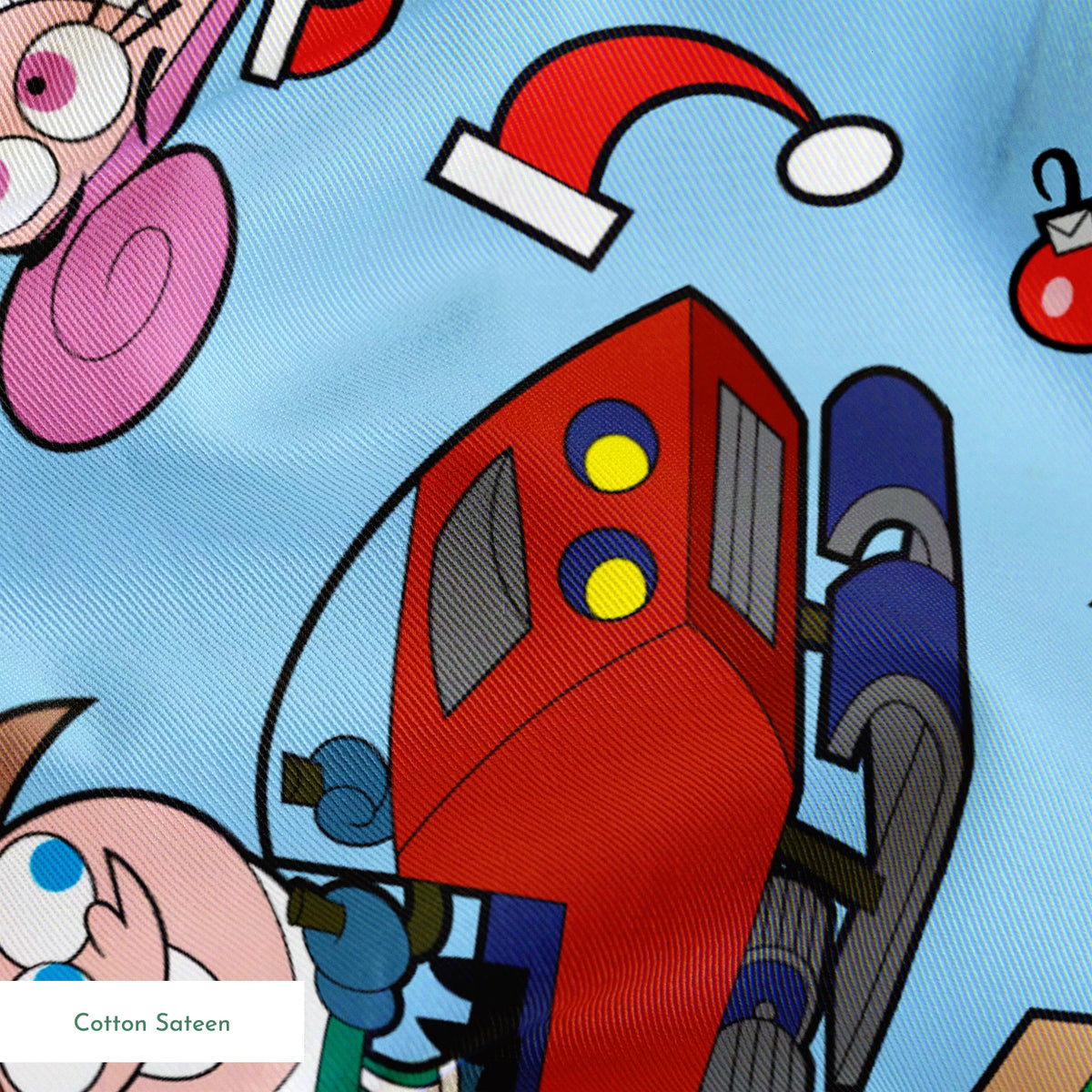 Paramount Fairly OddParents Christmas Prep on Blue Fabric