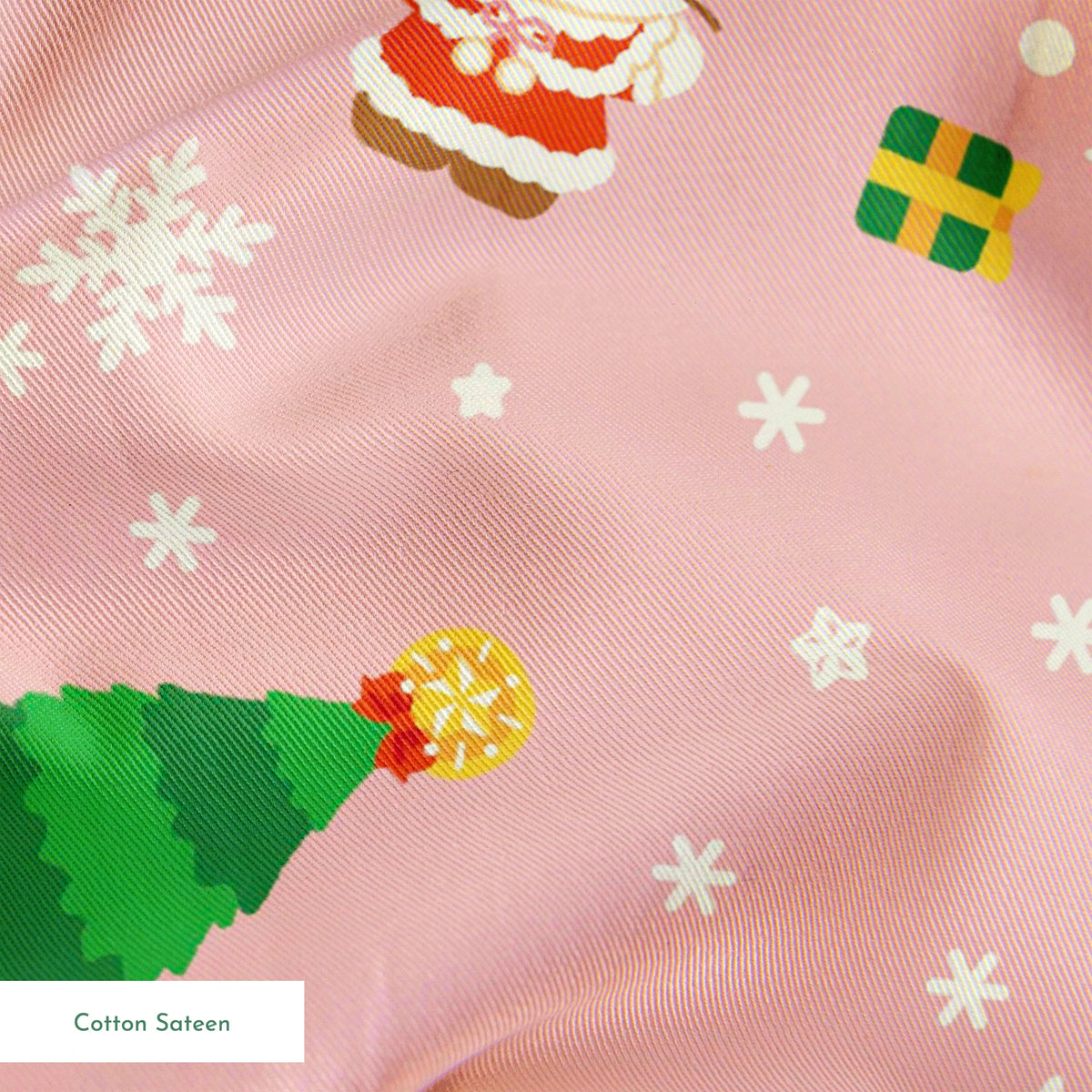 Hello Kitty® Christmas Tree Toss on Pink Fabric