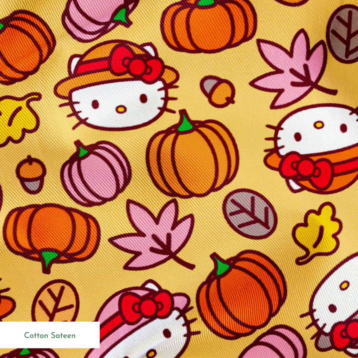 Hello Kitty® Pumpkin Patch Toss on Yellow Fabric