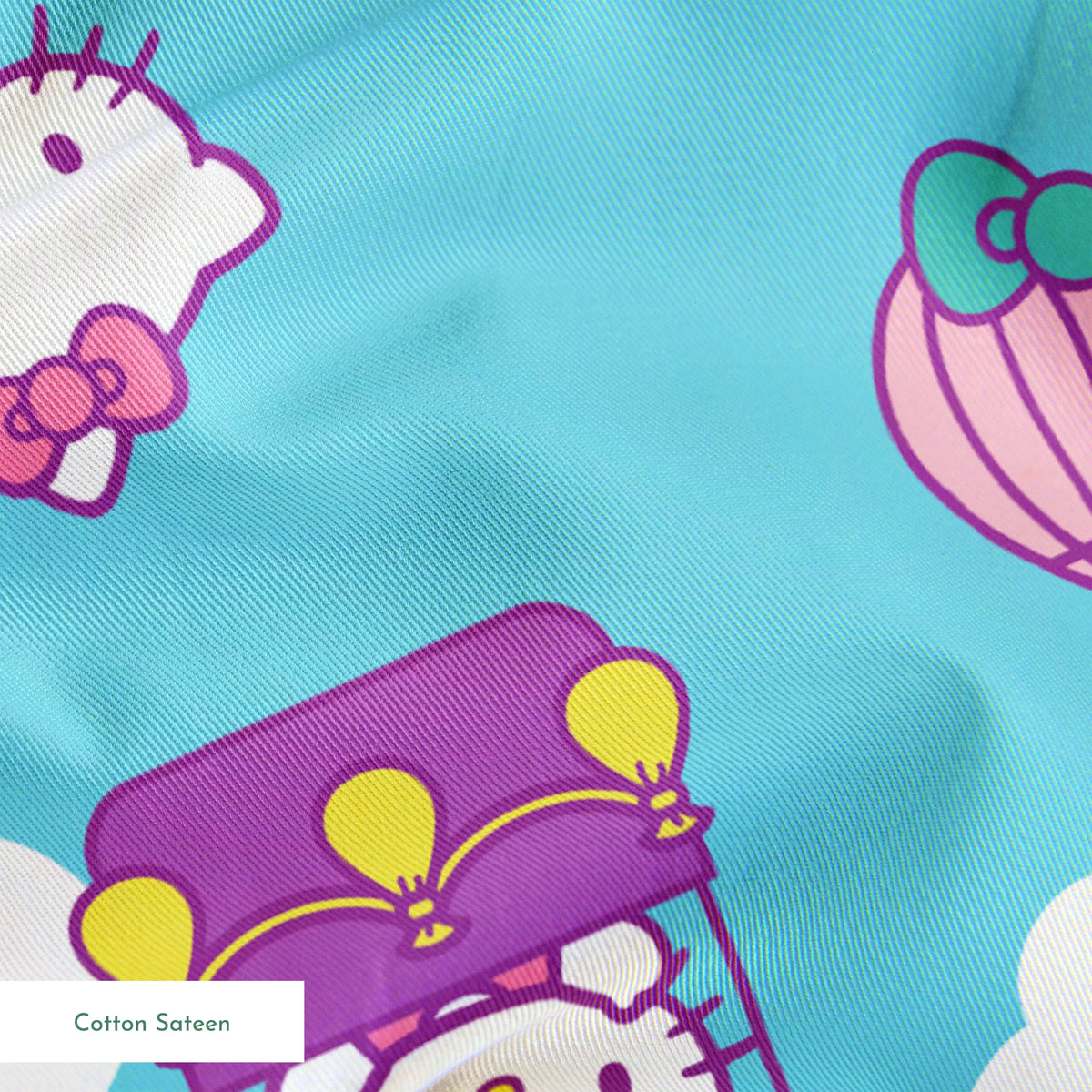 Hello Kitty® Hot Air Balloons on Blue Fabric