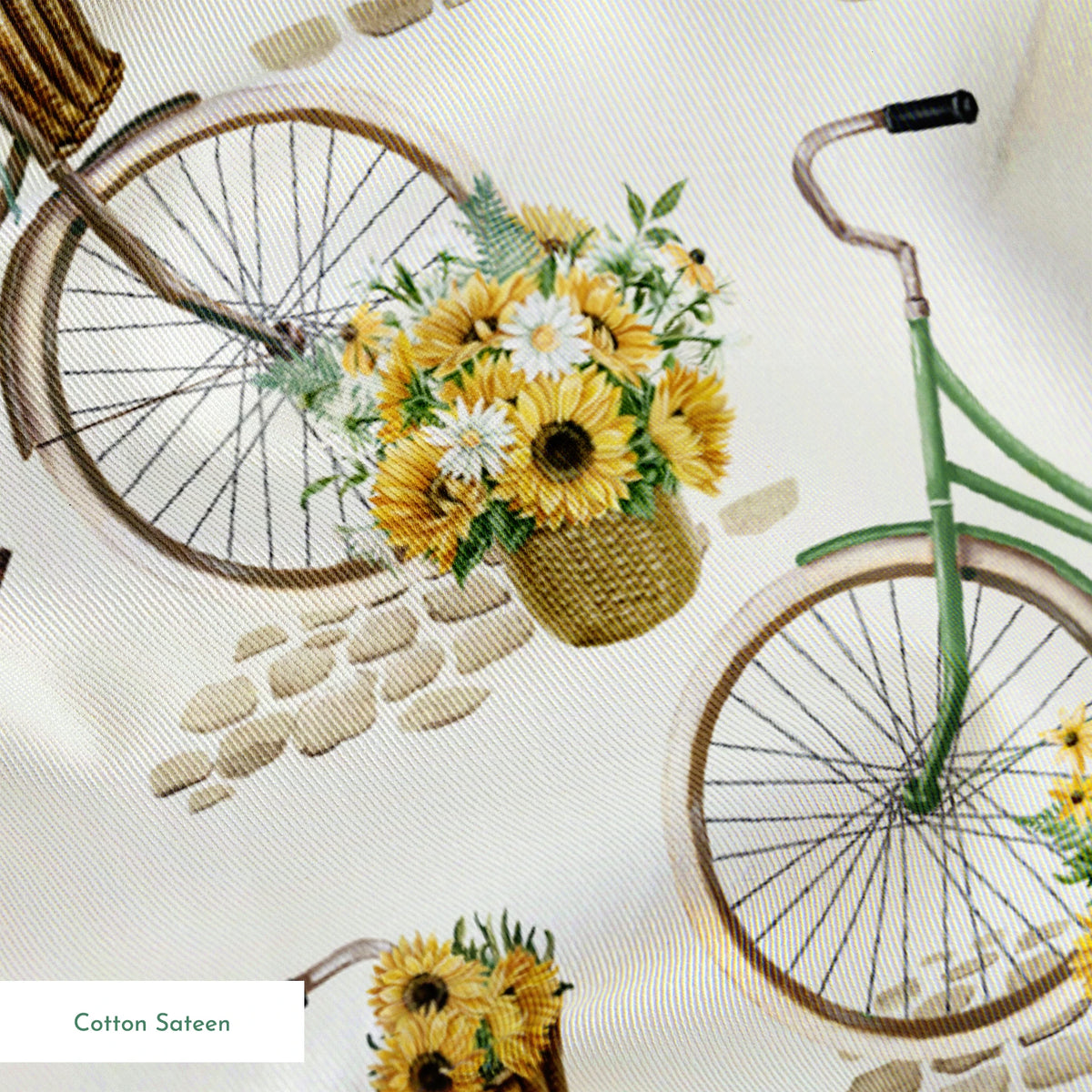 Danielle Murray Vintage Bicycles with Sunflowers Fabric