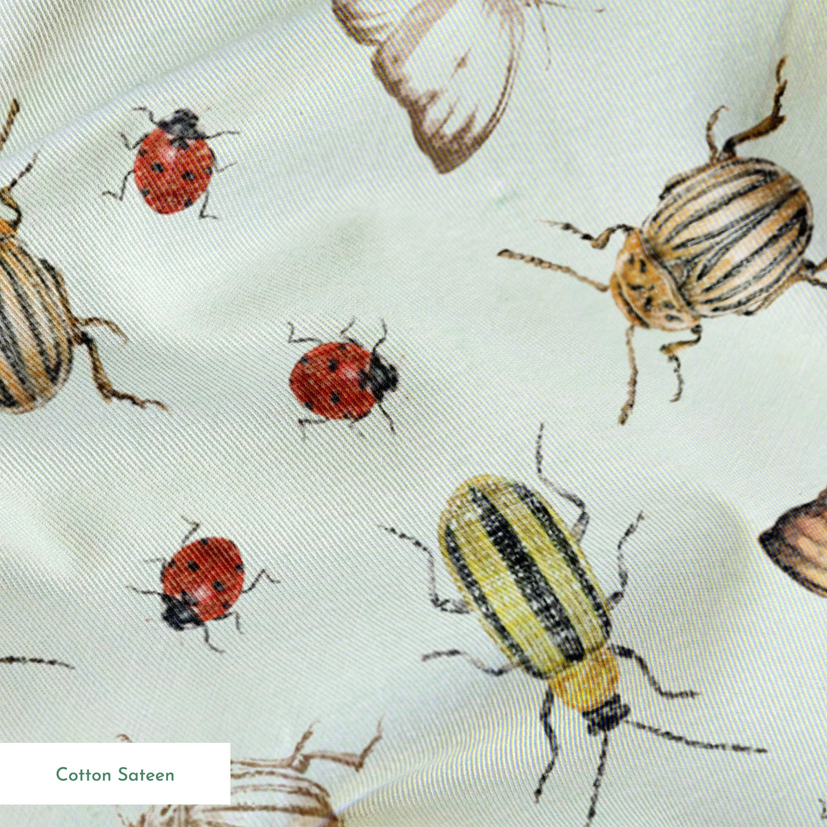 Danielle Murray Vintage Insect Toss on Green Fabric