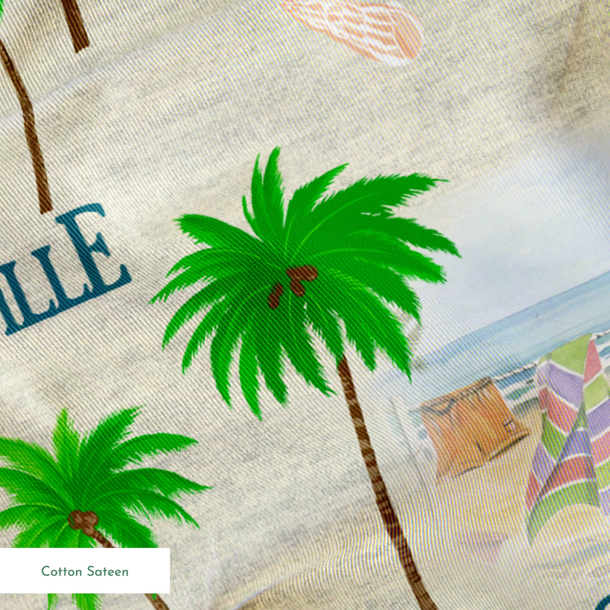 Margaritaville Tropical Vacation Beach Scene Fabric